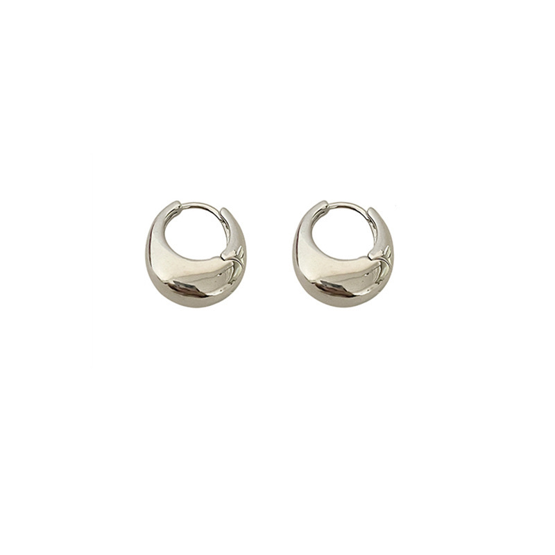 Cold and simple hoop earrings, a niche design for women's autumn and winter, with a fashionable and elegant style. The stud earrings exude a light luxury and a sense of sophistication as a commuting accessory Item Picture