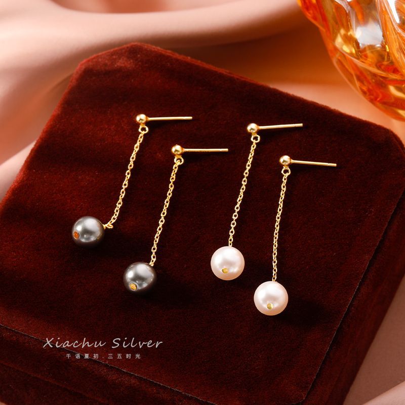 Long, niche and stylish pearl earrings with a high-end beaded design, versatile and a bestseller on the Internet Specification drawing