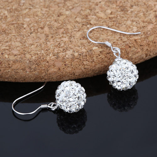 925 Ear Hook Earrings, Stud earrings, Korean style fashionable silver earrings, women's Full diamond crystal ball, long planet ear hook Application Scenario