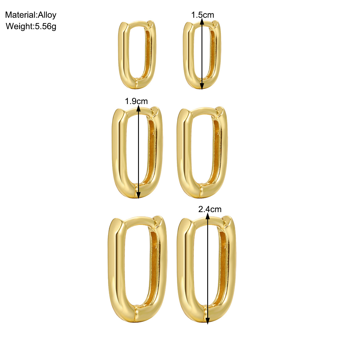 European and American cross-border simple real gold electroplated earrings, creative arc-shaped stud earrings with geometric design, best-selling earrings on Amazon details Picture