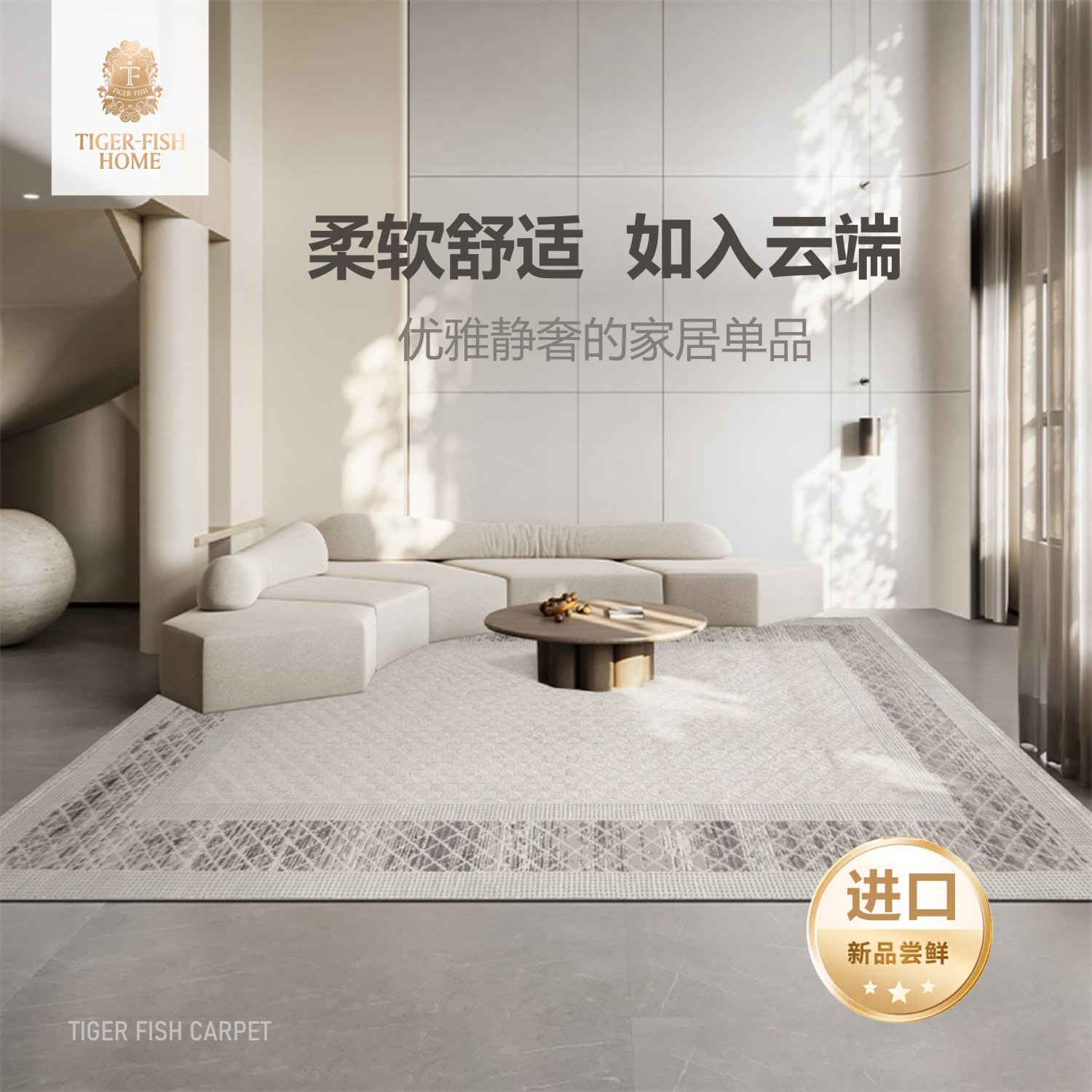 2025新款进口机织毯客厅地毯欧式轻奢高端卧室书房地垫极简耐脏易打理