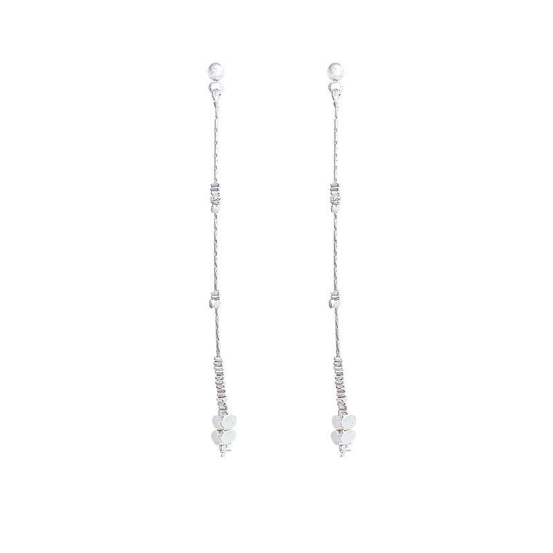 New Chinese-style silver pendant long tassel earrings, a niche design for women, exudes a sense of high-end, light luxury and grandeur. Silver needles Item Picture