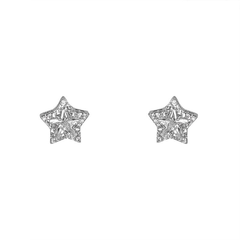 Sweet Korean-style five-pointed star light luxury ear studs for nourishing ear holes, no need to remove them while sleeping, exquisite and dazzling cochlear ear bone studs women's accessories Item Picture