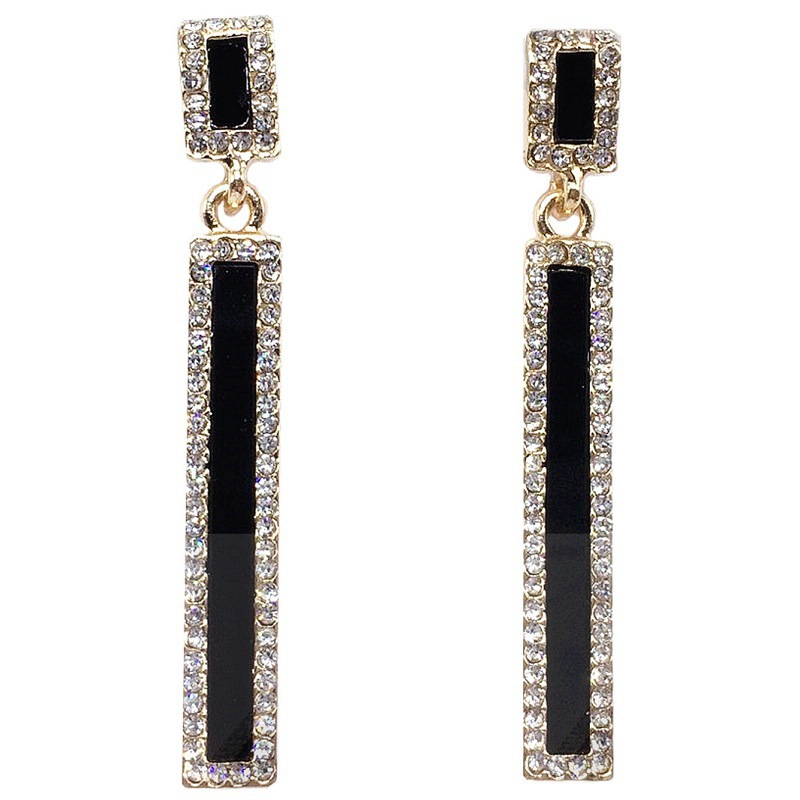 S925 Silver needle versatile Earrings for women, geometric square pendants, exaggerated earrings, long tassels, elegant stud earrings Item Picture