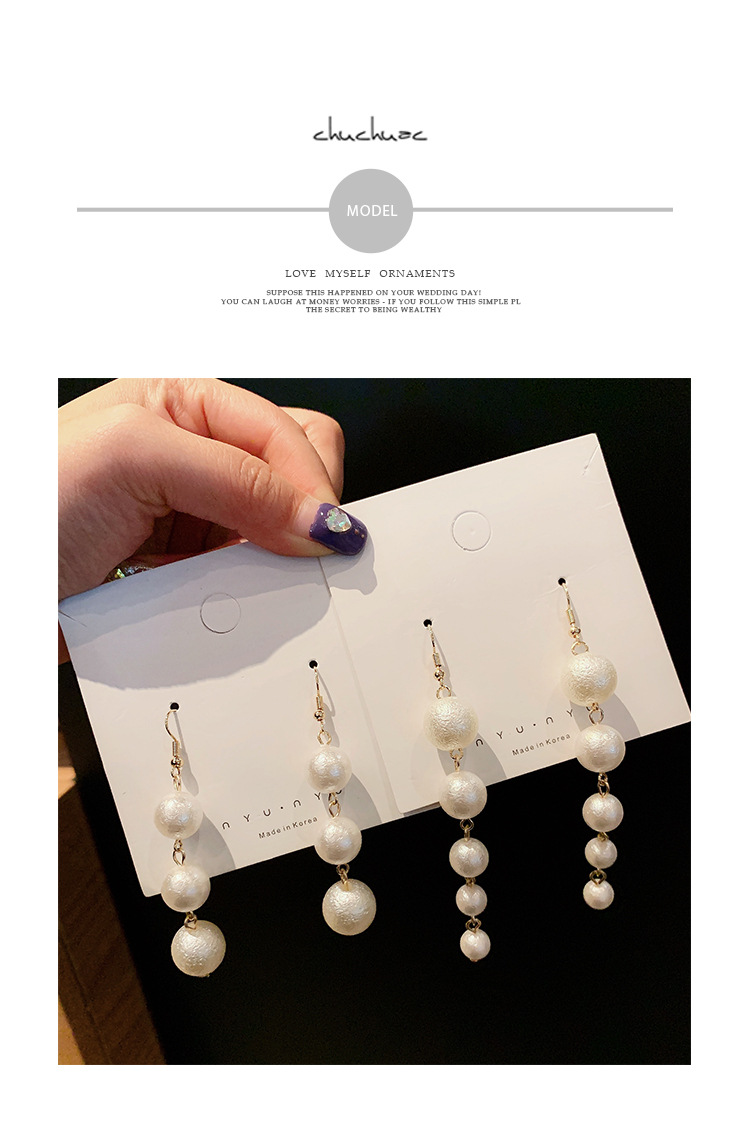 Long, elegant and high-end earrings for women, 2019 new trendy French trendy, niche, elegant and slimming earrings Item Picture