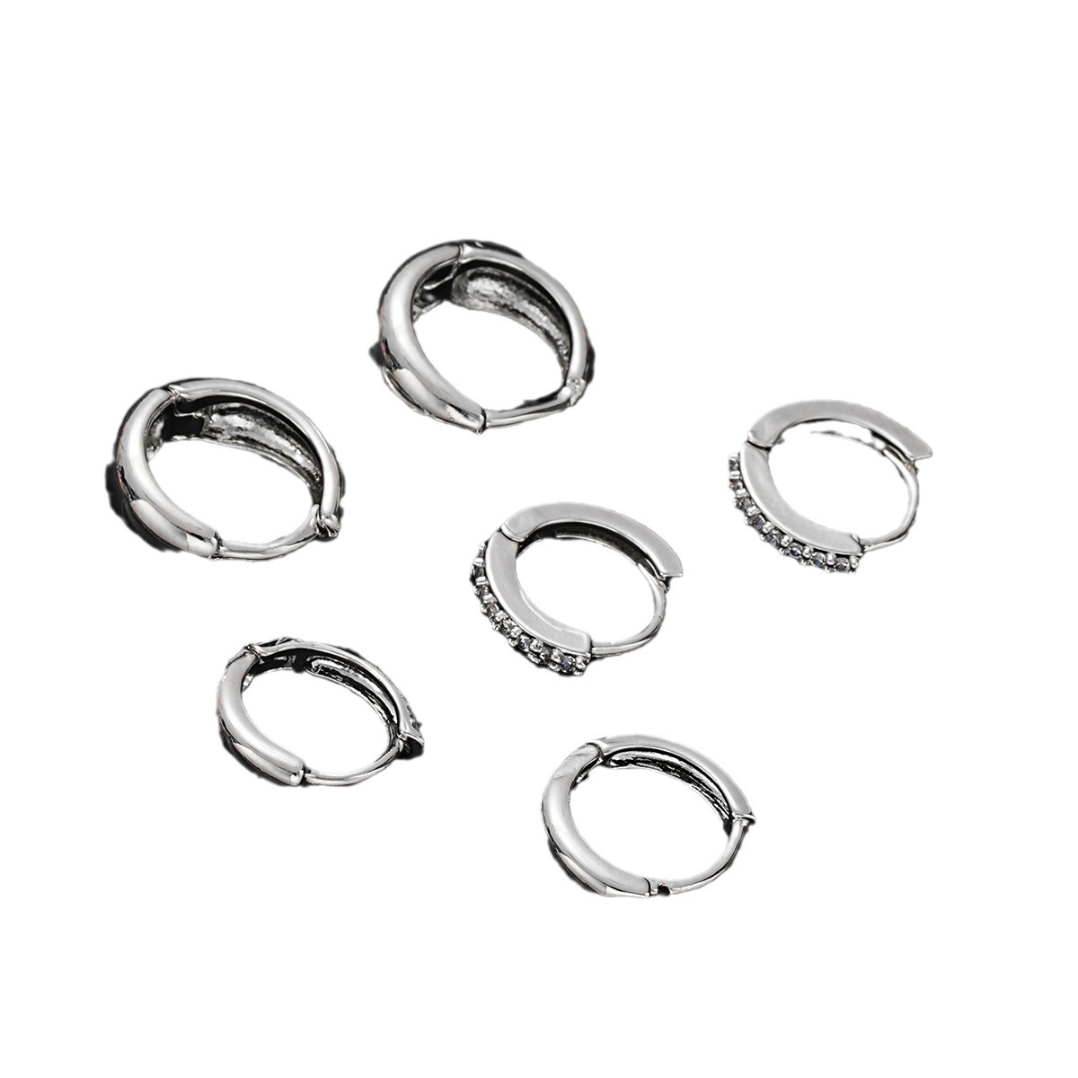 A 3-piece set of fashionable, simple and versatile Instagram-style, minimalist, diamond-shaped, and water-drop copper earrings Item Picture
