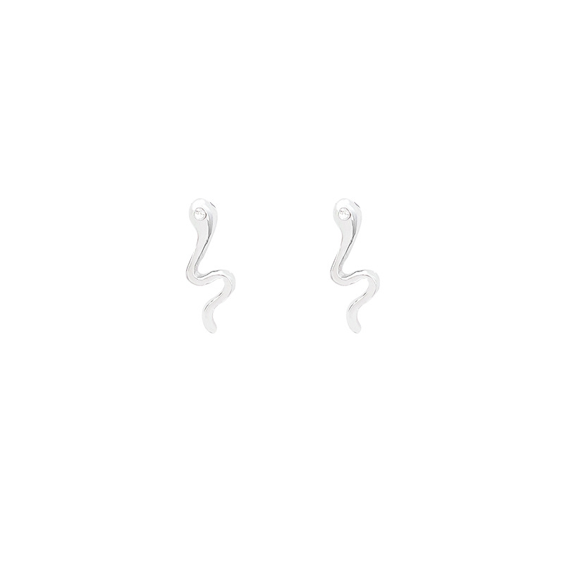 Two mini snake earrings in a cold and cool style, with a cute and niche design. The zodiac year stud earrings are simple and stylish Item Picture