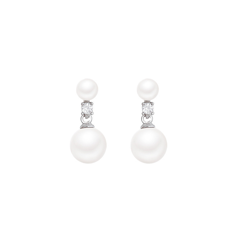 Light luxury zircon pearl stud earrings are exquisite, small and high-end. These earrings are simple and elegant for women and are versatile for daily commuting Item Picture