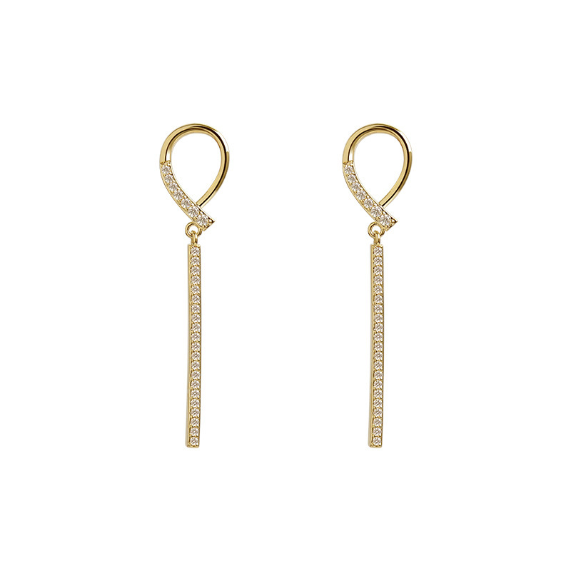 S925 Silver Needle, a popular full-diamond earrings and earrings accessory, a new trendy earrings for Korean women with a unique style, featuring long stud earrings Item Picture