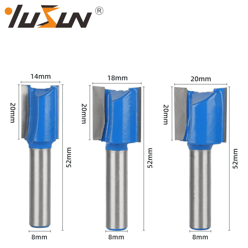 Yusheng seven-piece set blue straight knife 8-handle woodworking milling cutter with double-edge slotting head bakelite milling edge trimming machine straight knife Application Scenario