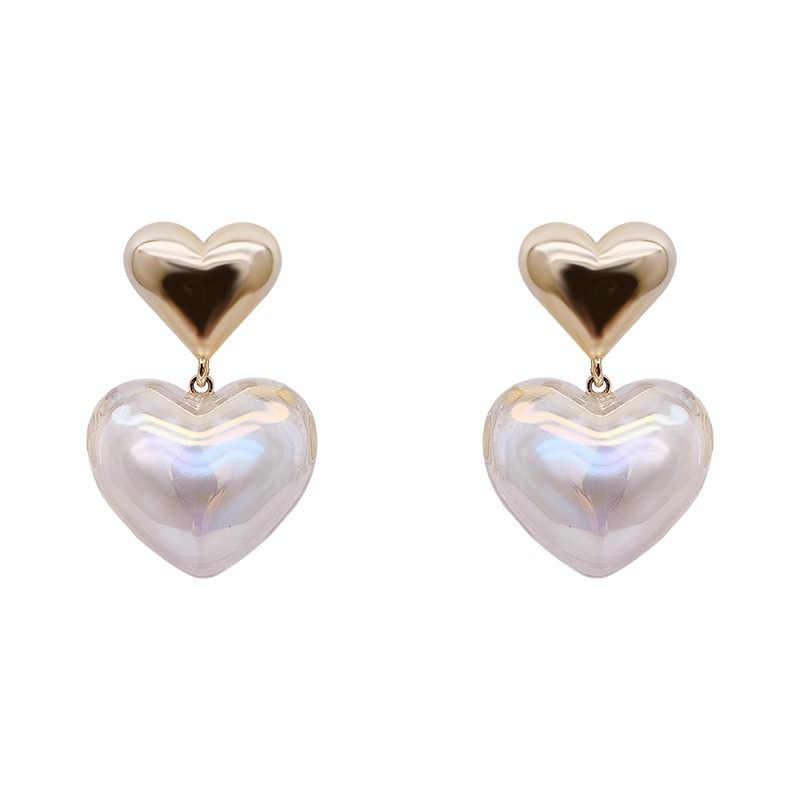 S925 Silver needle Mermaid Princess Pearl Heart New earrings from Dongdaemun, South Korea, are exquisite and high-end earrings and earrings Item Picture
