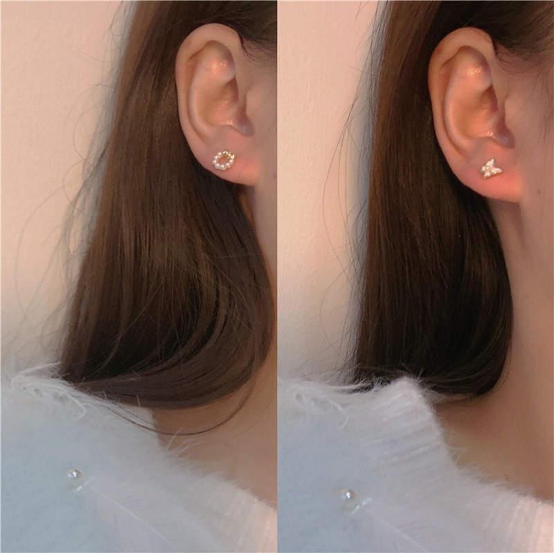 Super fairy-like small white pearl stud earrings set, versatile, fashionable and simple ear-nourishing earrings for women, wholesale of elegant style Specification drawing