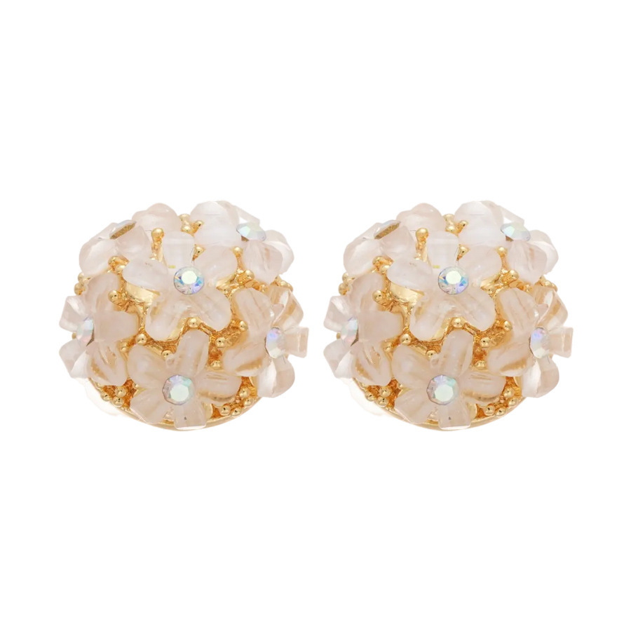 925 Silver Needle Hydrangea Flower Stud Earrings for Women 2025 New Style Bestsellers, high-end and elegant earrings, clear and transparent earrings for summer Item Picture
