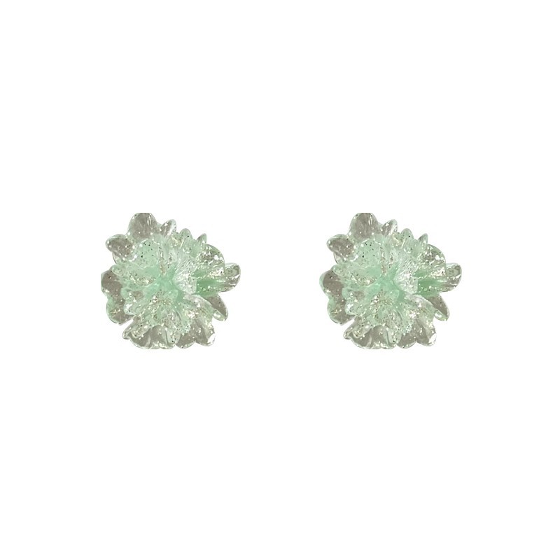 Colorful ice-transparent flower stud earrings for women, sweet, fresh and high-end style earrings, new high appearance level, versatile and elegant earrings Item Picture