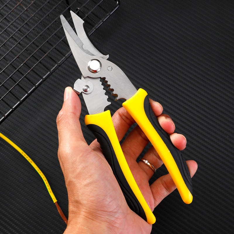 The new industrial scissors, iron sheet shears, powerful shears, stainless steel light steel keel, aviation shears, iron wire and wire shears are super cost-effective details Picture