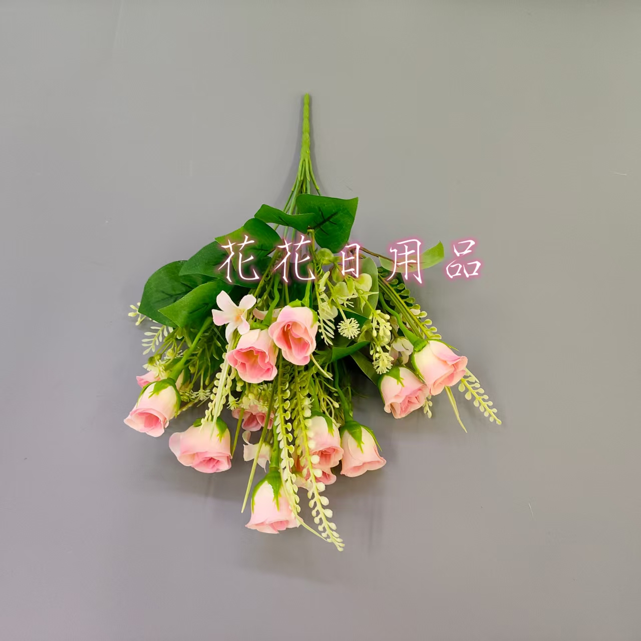 Artificial flowers, artificial flower bonsai, single 12-pronged colorful red pomegranate rose vase, wall hanging and other decorative items Specification drawing
