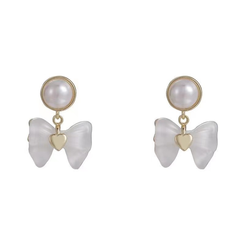 Wholesale of 925 silver needle exquisite French bow earrings and stud earrings with a niche design sense, elegant and high-end style Item Picture