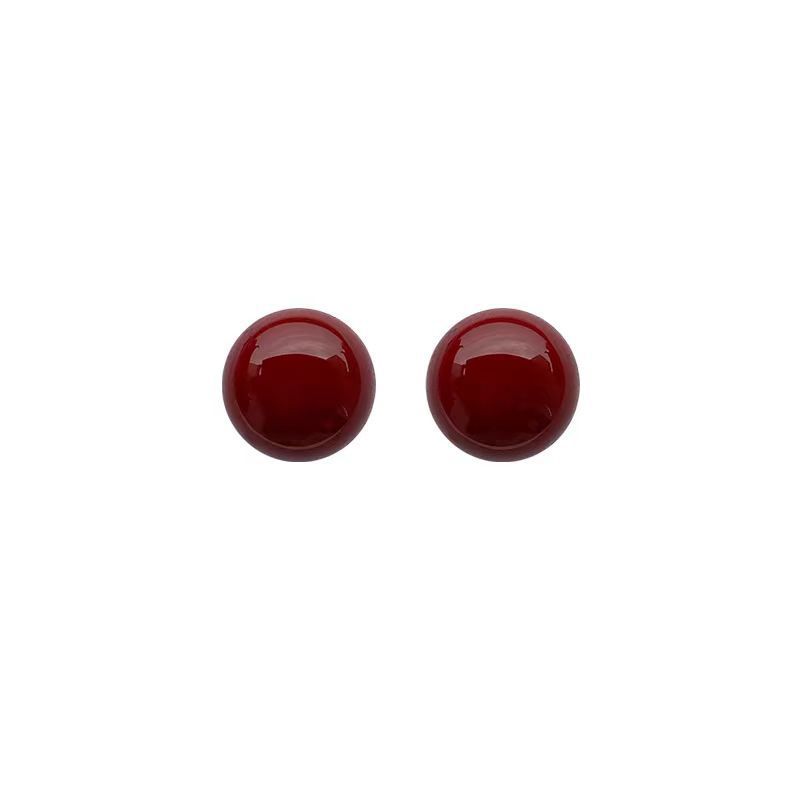 Ankola Red Bean Stud Earrings for women, retro, light luxury, fashionable and versatile earrings. Niche design, high-end and unique earrings Item Picture