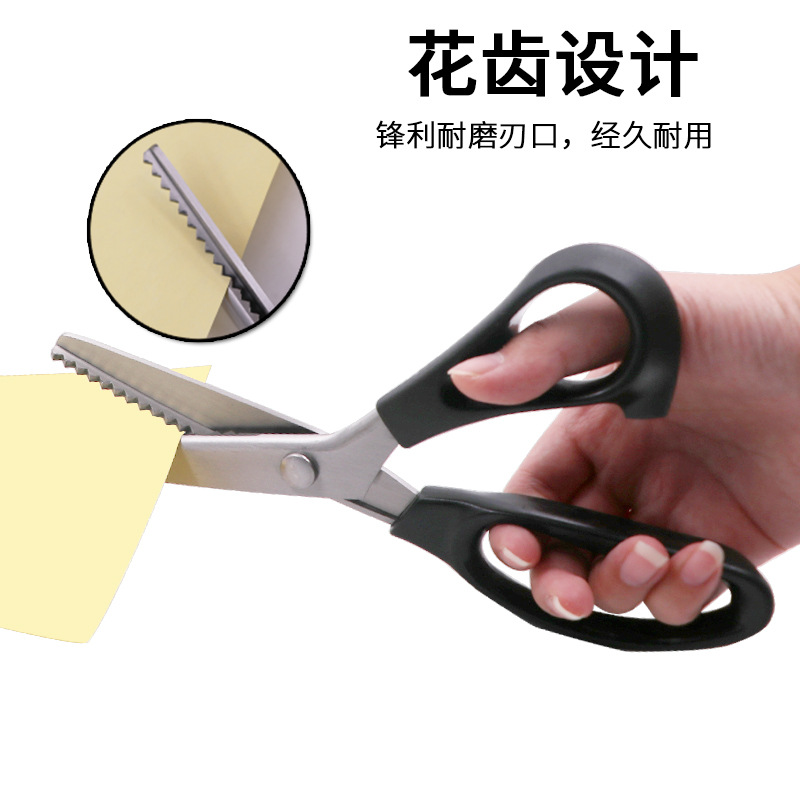 Lace scissors, dog teeth, hand scissors, stainless steel teeth, cloth scissors, sawtooth scissors, lace scissors, arc wave cutting, sewing scissors Application Scenario