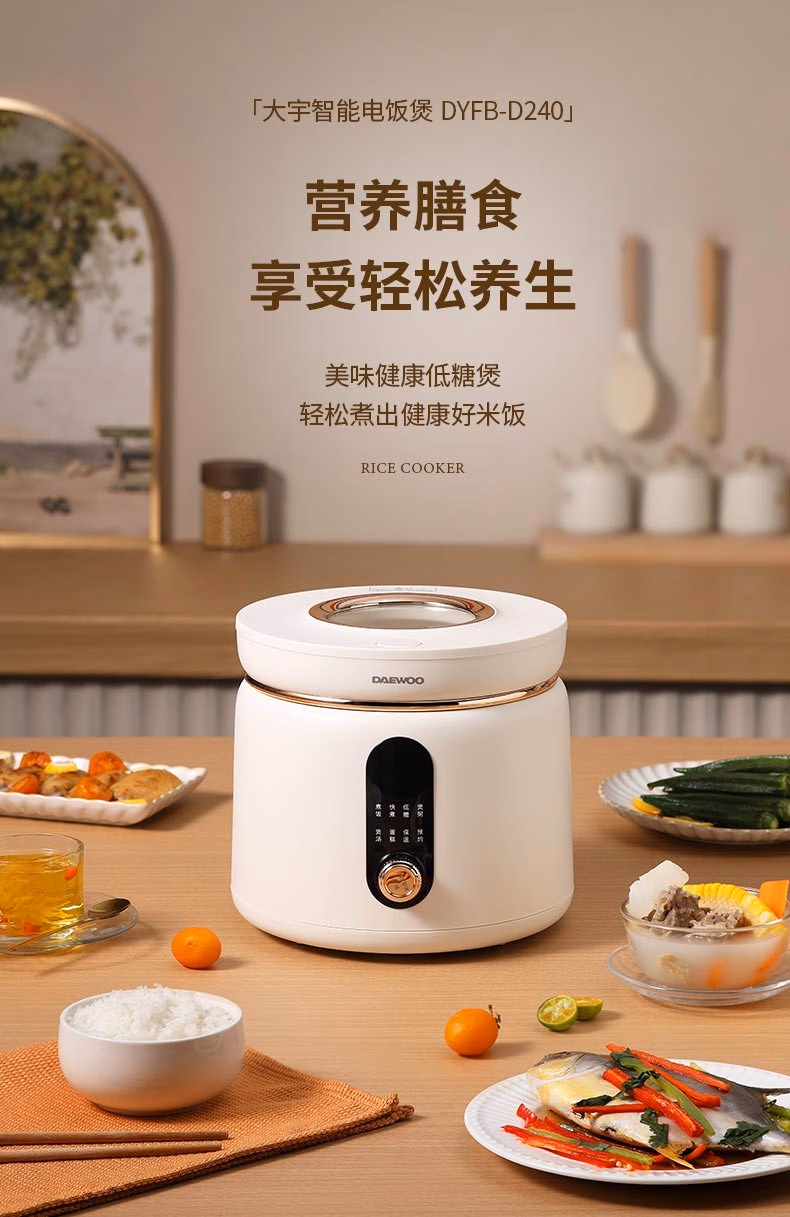 批发包邮！大宇DAEWOO多功能迷你可视天窗DYFB-D240智能电饭煲 2L详情2