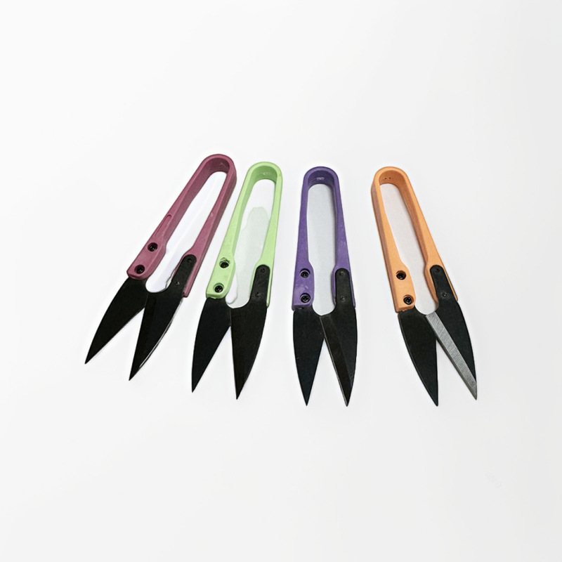 Wholesale household U-shaped yarn shears, hand-sewing carbon steel thread trimming shears, thread trimming and cross-stitch small scissors for factories full figure
