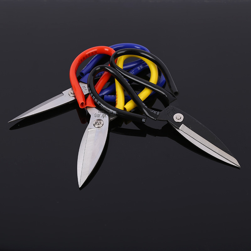 Factory direct sales of one-piece consignment stainless steel sewing scissors, anti-rust fabric cutting scissors, multi-functional large scissors Specification drawing