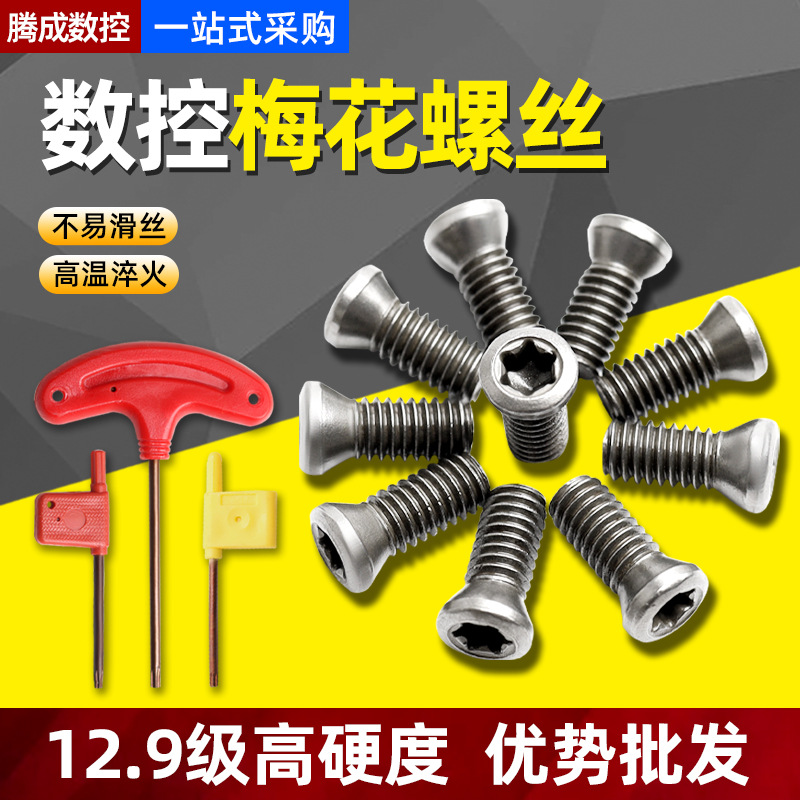 Wholesale of cross-border CNC tool holder screws, star Allen flag wrenches, U-drill tool screws M2.5, M3, M4 full figure