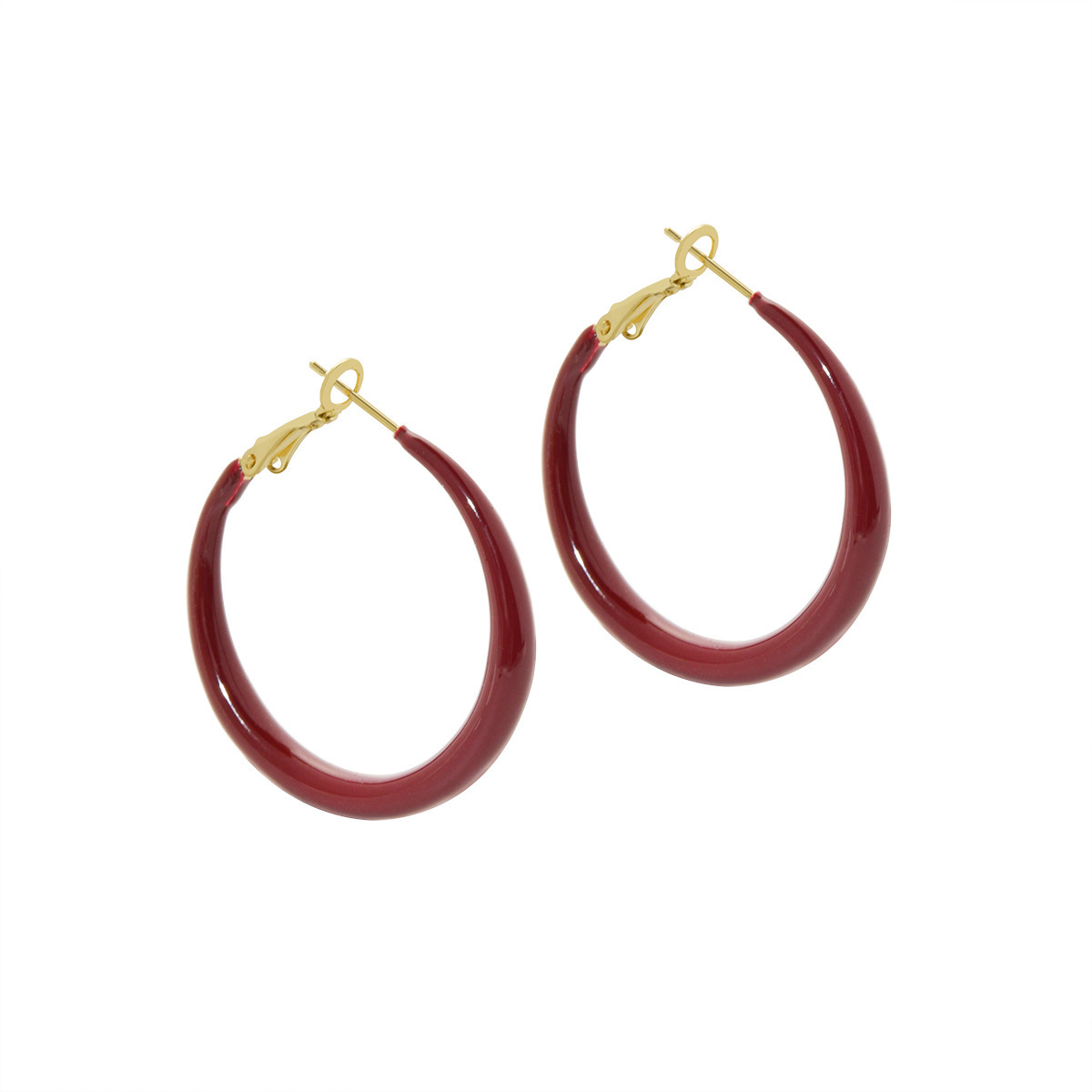 The new autumn and winter Ankela red stud earrings for women exude a sense of light luxury and high-end elegance. This unique and niche design is an accessory Item Picture