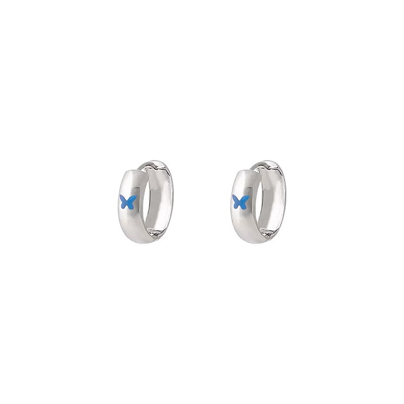 The blue butterfly earrings exude a sense of high-end sophistication for women. The new ear loops and ear rings are unique, sweet, cool, simple and niche earrings Item Picture