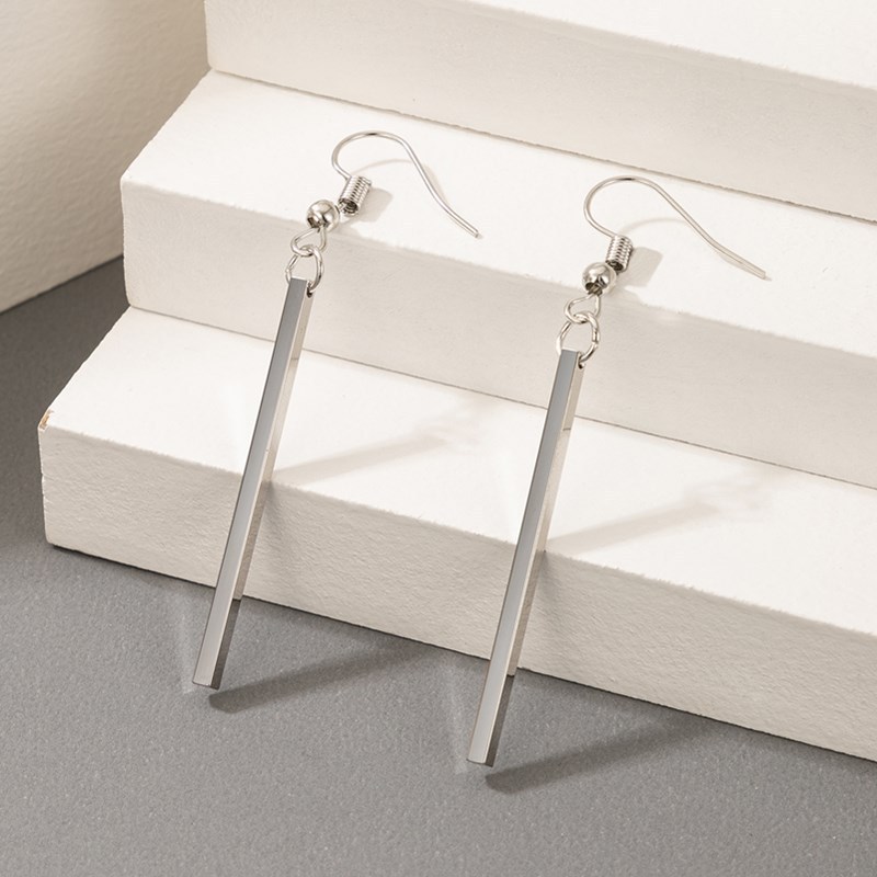New European and American accessories: simple geometric three-dimensional rectangular stick earrings, women's ear hooks, and fashionable earrings Application Scenario