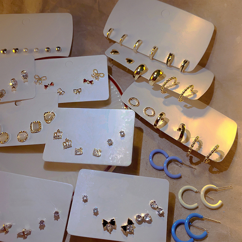ins Trendy Ear Care Set, 925 silver stud earrings, Super Flash Zircon pearl earrings, high-end earrings, women's elegance wholesale Specification drawing
