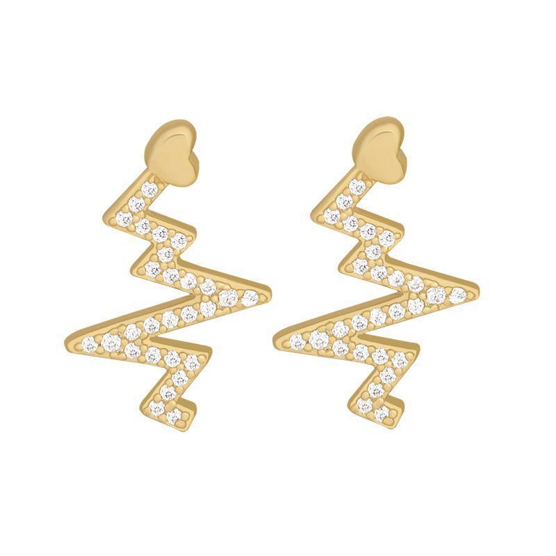 S925 Silver Needle Love Electrocardiogram Stud Earrings, a new fashion earring from Dongdaemun, South Korea, a trendy and individualized ear accessory for women Application Scenario