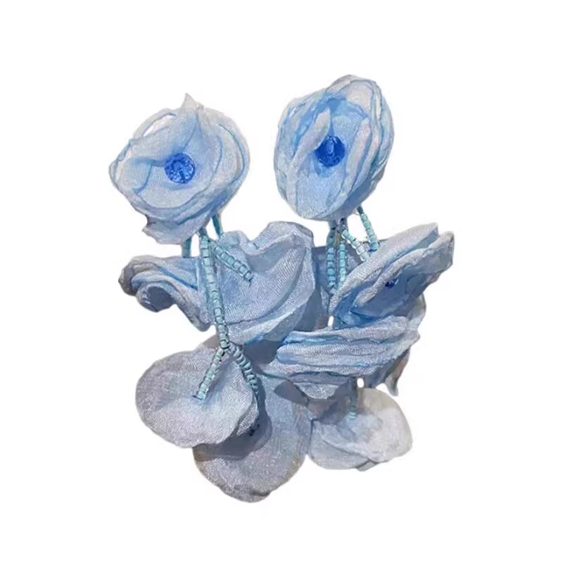 The 2025 new pink flower earrings exude a unique and stunning feminine charm. The tassel petal earrings are perfect for round faces Item Picture