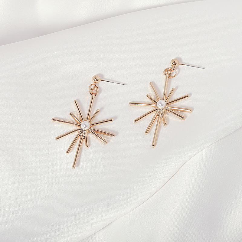 S925 Silver Needle New fashionable sunflower pearl Stud earrings for women, Japanese and Korean trendy simple earrings, elegant retro earrings details Picture