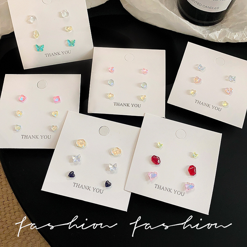 S925 Silver needle InS-style colorful small stone stud earrings are sweet and fresh for women, with a clear and high-end design sense details Picture