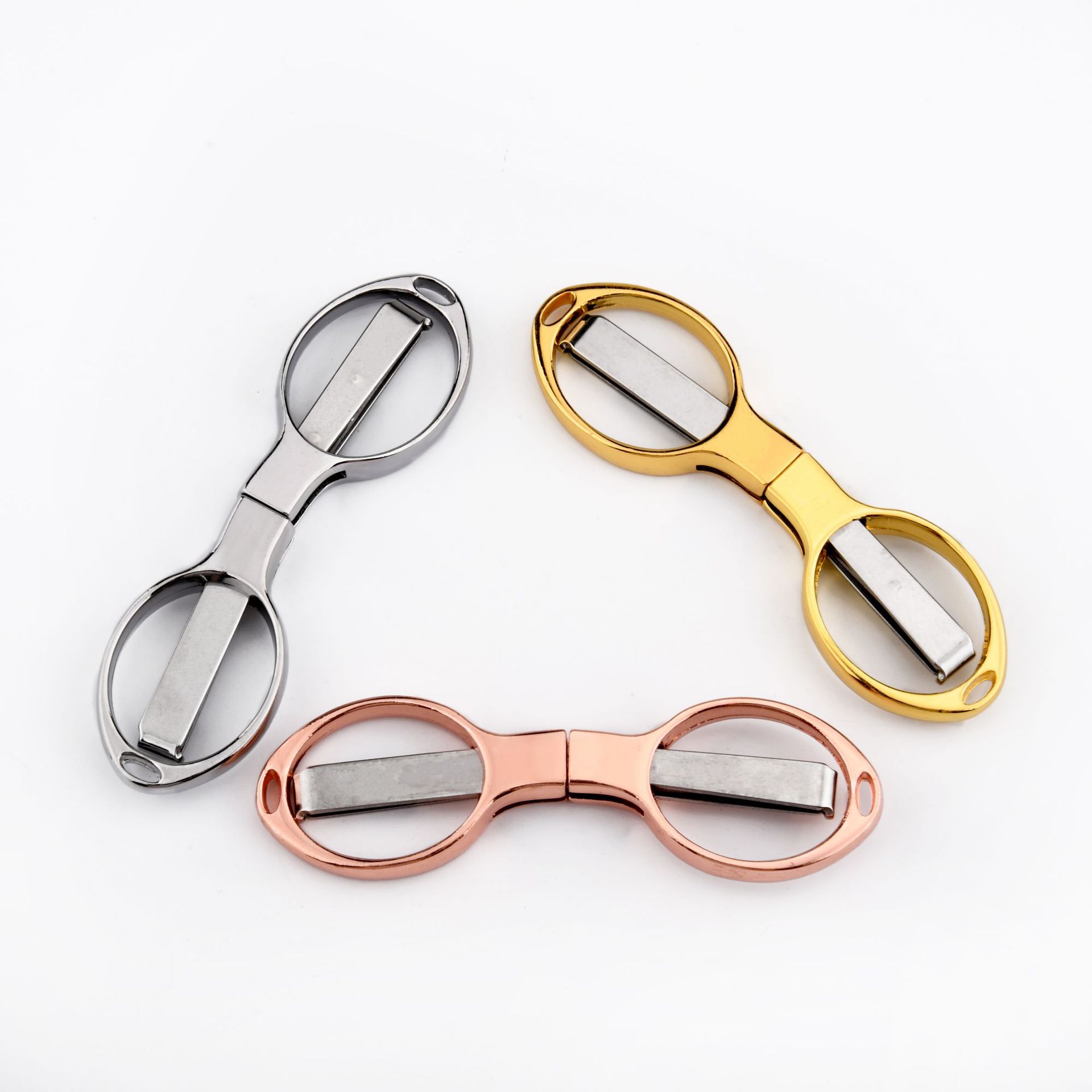Stainless steel travel folding scissors, alloy scissors, gift fishing line, 8-shaped scissors, eyeglass scissors, modern and simple details Picture