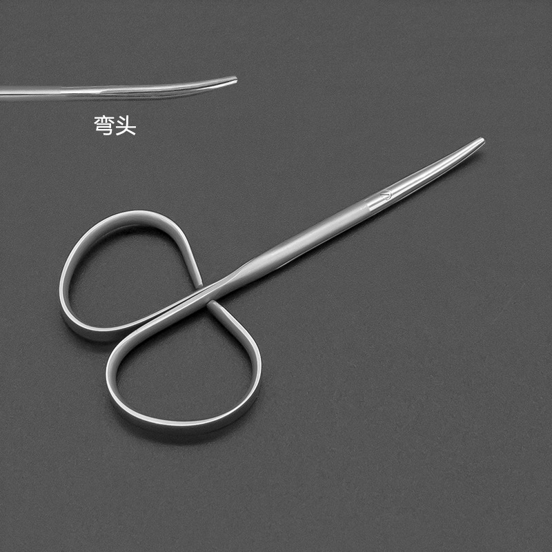 Twist-handle eye dissection shears, round blunt head separation shears, small blunt tissue shears, plastic and aesthetic double eyelid surgical instruments Specification drawing