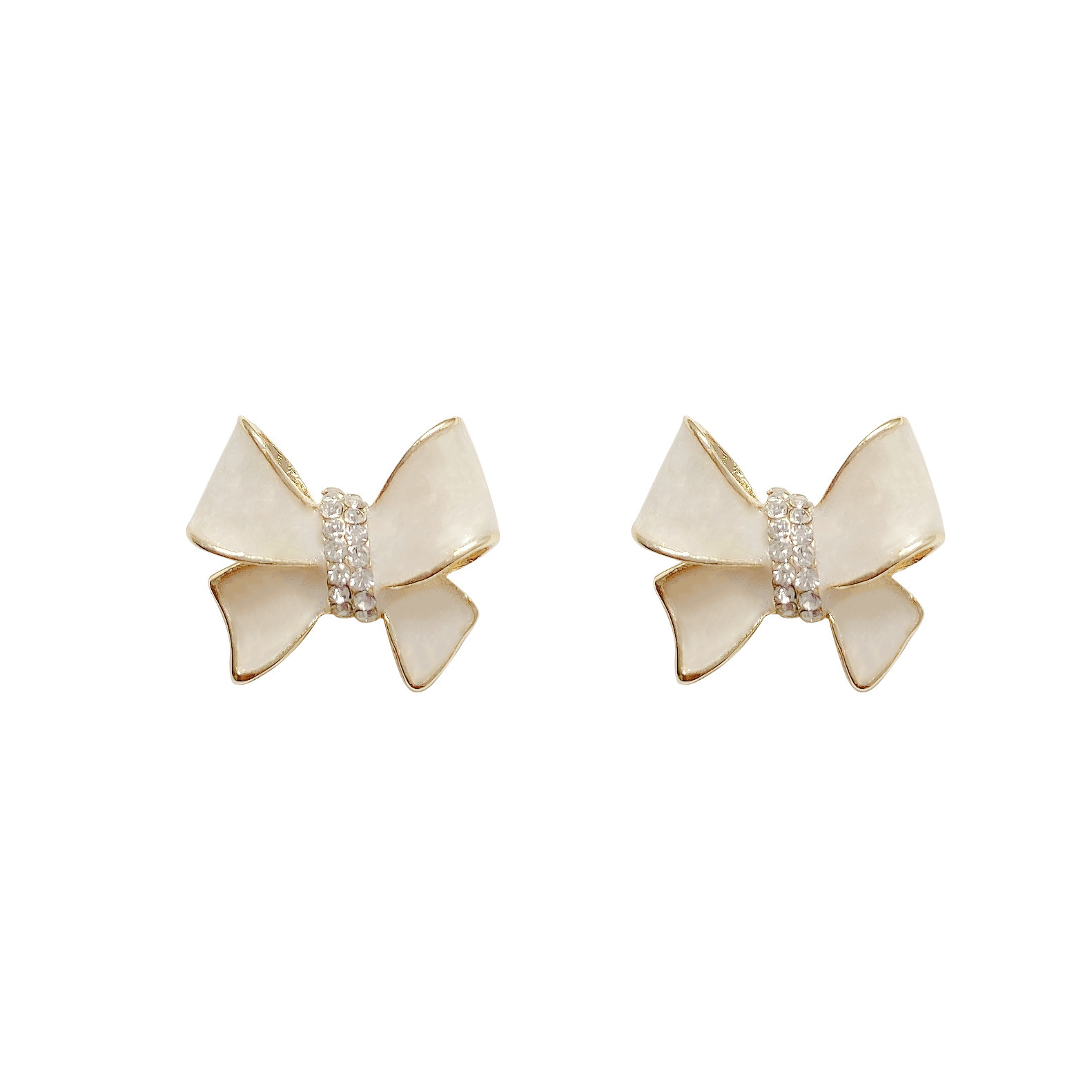 Gentle and elegant, oil-dripping bow stud earrings, fashionable and versatile for women, ins influencer earrings S925 silver needle earrings wholesale Item Picture