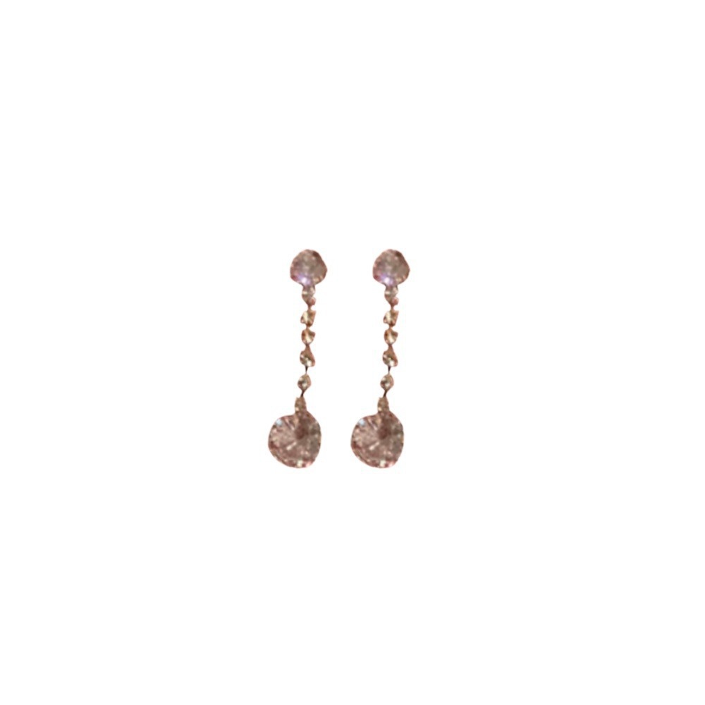 Super Flash Zircon tassel earrings, high-end Korean-style silver needle earrings for women, light luxury style stud earrings, popular earring accessories Item Picture