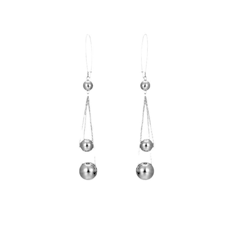 New Korean-style simple round ball earrings with a niche and high-end feel, a cold style, a unique and elegant temperament, versatile and fresh earrings wholesale Item Picture