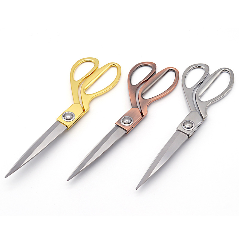 Wholesale of stainless steel tailor scissors, galvanized alloy large scissors, large-sized sewing scissors, clothes, fabric and leather scissors details Picture