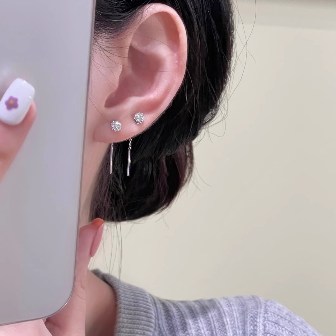 2025 Bestseller: Full Sky Star simple round ear moldings, no need to remove ear holes for sleep, small ear studs, classic and versatile earrings details Picture