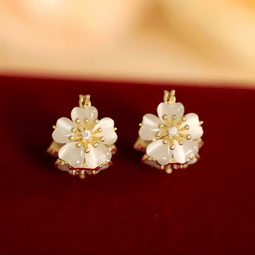 925 Silver Needle best-selling double-sided wearable earrings, fashionable and versatile, sweet earrings, high-end and exquisite ear buckles for women wholesale Specification drawing