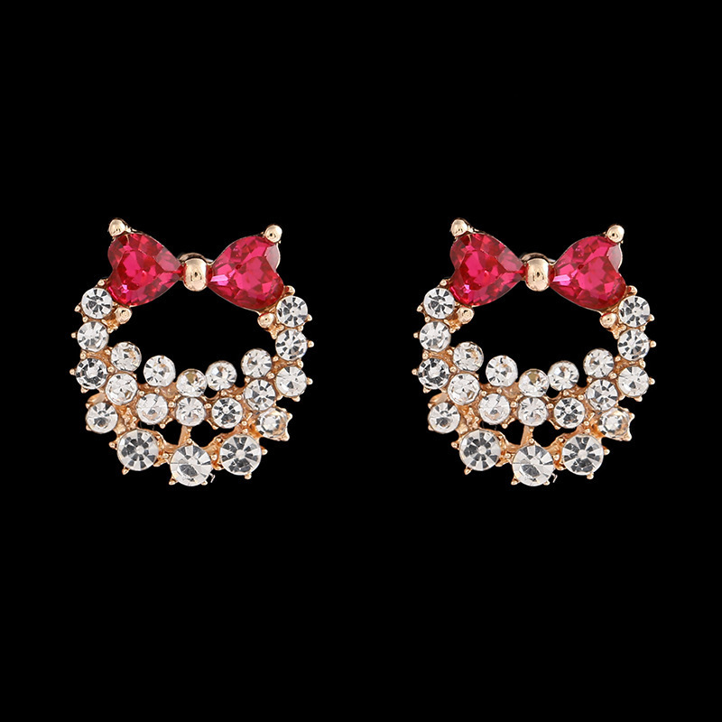 S925 Silver needle new diamond-encrusted bow stud earrings, trendy wholesale of versatile and stylish earrings and pendants Application Scenario