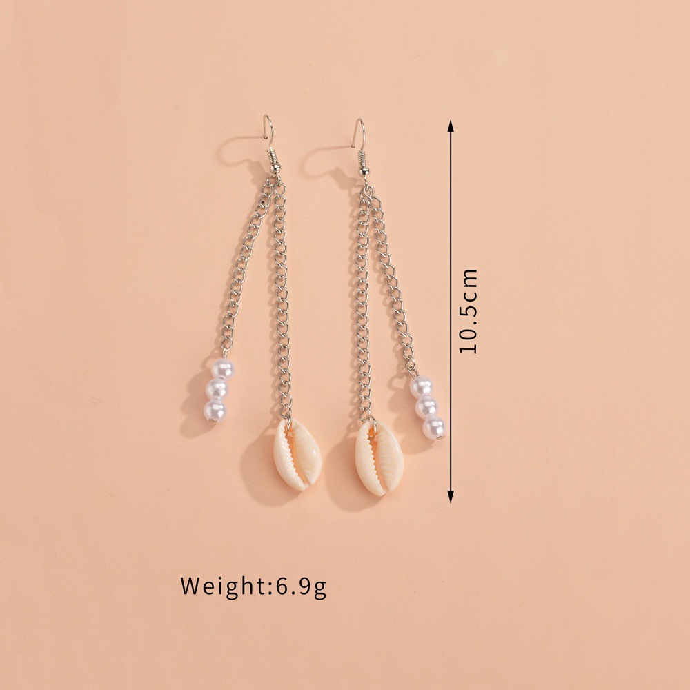 Wholesale of European and American personalized and fashionable shell pendants, pearl tassels and alloy earrings for women Application Scenario