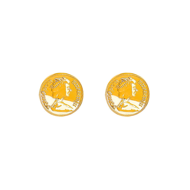 High-end French metal portrait earrings, 925 silver needle, light luxury, niche design, cold style, new stud style Item Picture