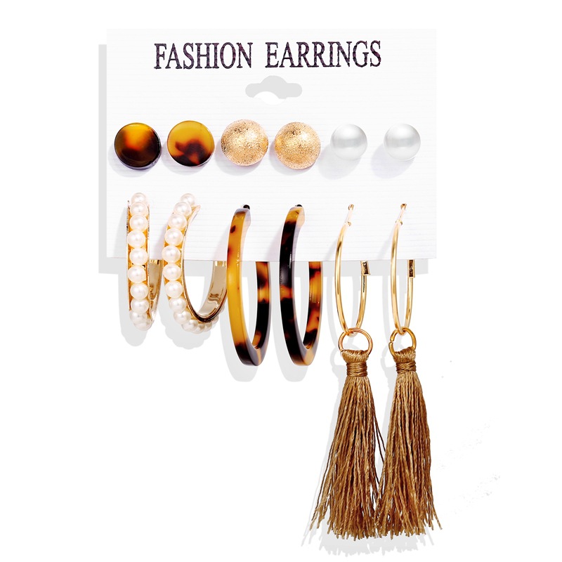 Han Zhishang Cross-border Earrings: New European and American creative tassel earrings for women, Bohemian-style flower earrings for women details Picture