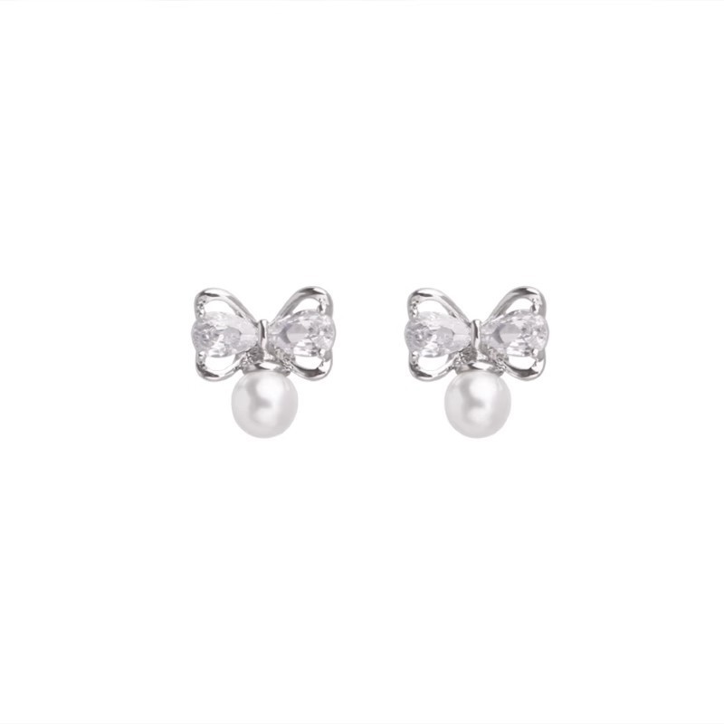 Bow pearl stud earrings for women, light luxury and high-end exquisite earrings, 2025 new bestseller earrings, Yiwu accessories Item Picture