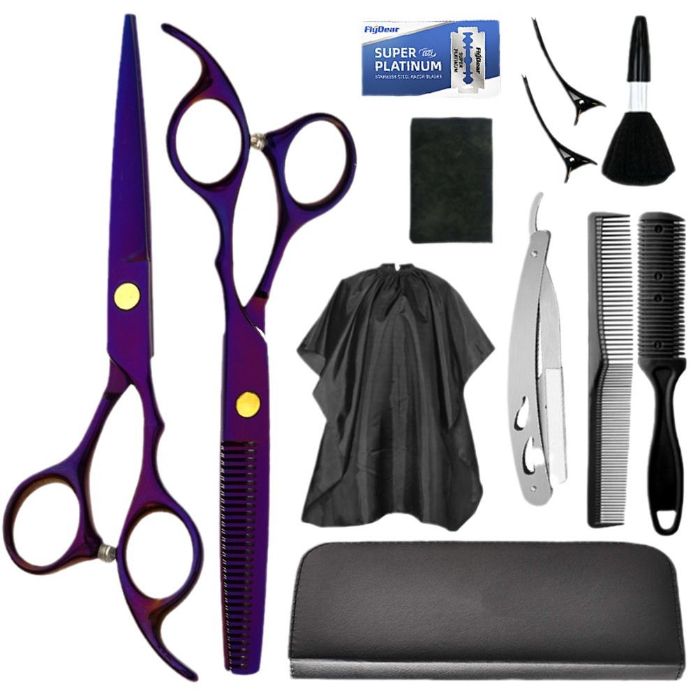 Factory direct sales of 6-inch stainless steel hair clippers, professional hairstylists, flat haircuts, thin and broken hair clippers, and tooth clippers Item Picture