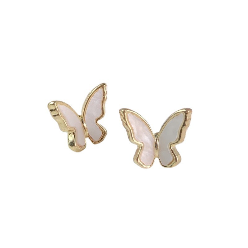 New accessory S925 silver needle, fresh and fashionable, small butterfly stud earrings, beautiful oil-dropping craftsmanship, student stud earrings Item Picture